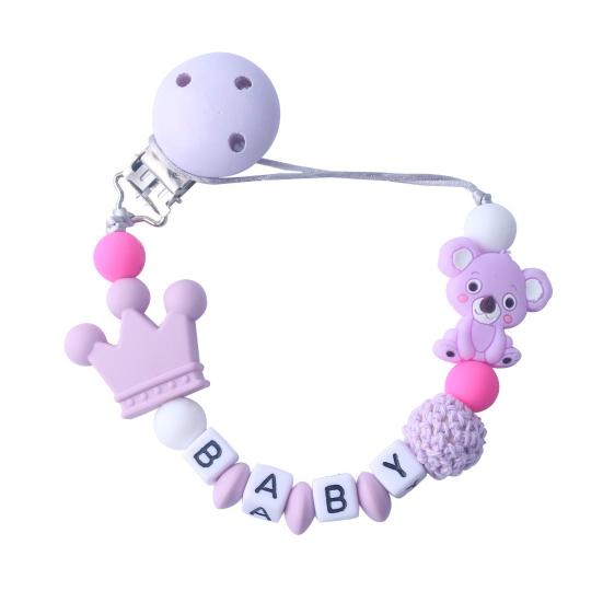 Pacifier Chain Cute Baby Teething Chew Toy Cartoon Koala Beads Soother Chain for Infant