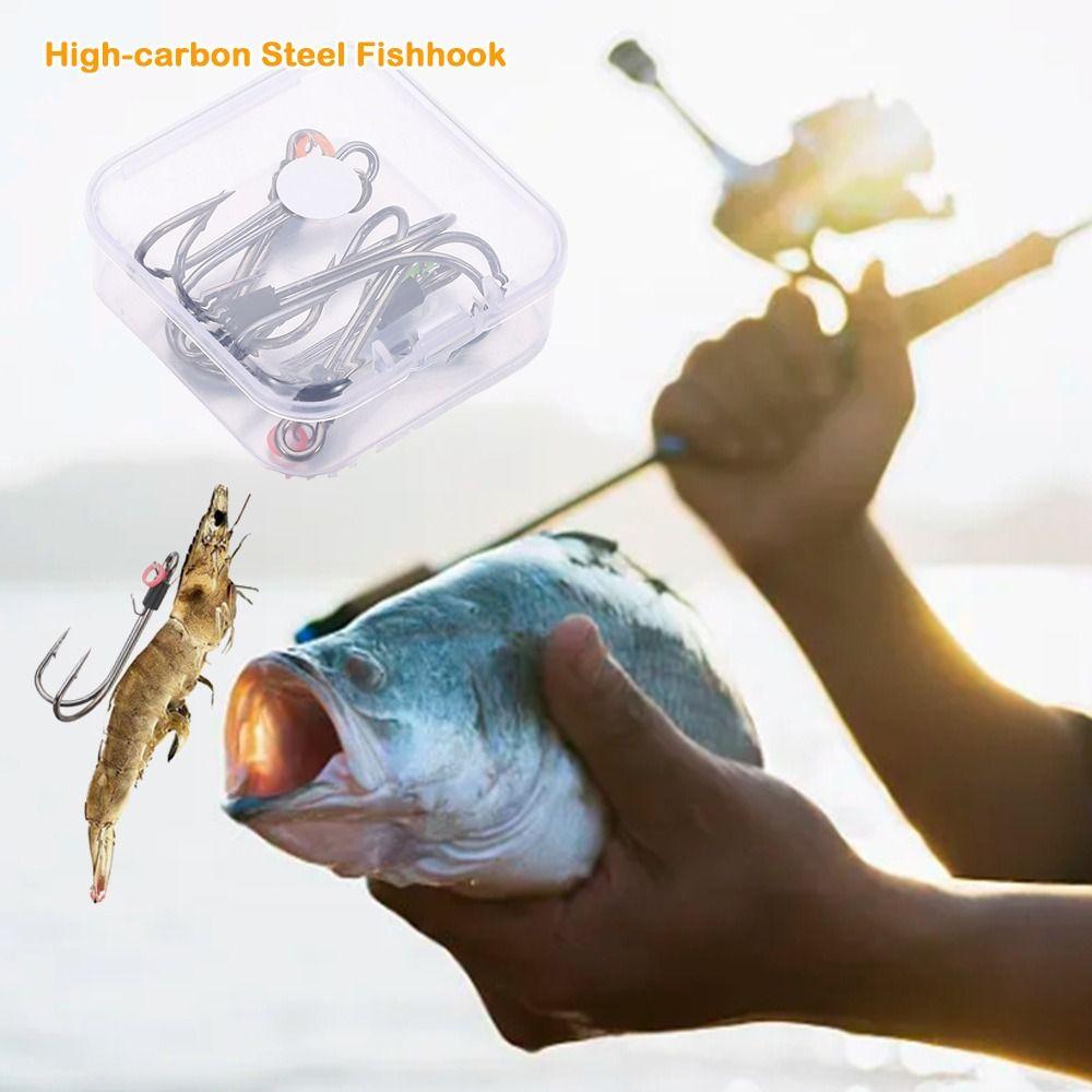 5pcs Double hook/triple hook Live Shrimp Bait Hooks Pickerel Wide Gap High-carbon Steel Fishhook Wacky Weedless Worm Soft Worm