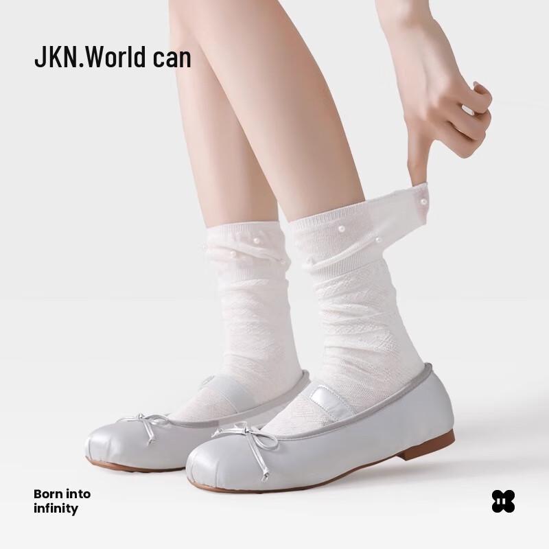 JKN Women s Ballet Style Mesh Mid-Calf Socks One Size 35-40
