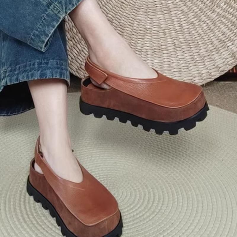 Retro Casual Thick-soled Sandals for Women in The Summer of 2025,Soft-soled,Simple and Versatile Height-increasing Women's Shoes