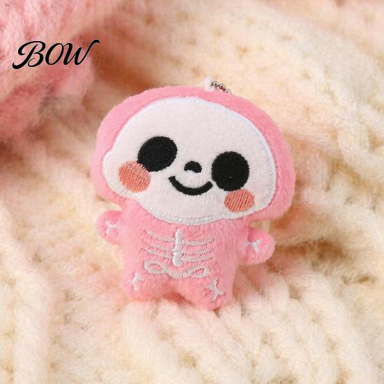 Squeaky Halloween Pendant Plush Pendant, Stuffed Skeleton Mummy Bear Keychain Toy Decorative Accessory for Backpacks Handbags Purses
