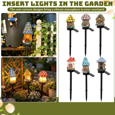 Solarharzlicht, Dekorative Außenlampe für Garten, Hof, Terrasse, Hausförmige Erdspießleuchte für Außen-Umgebungsdekoration