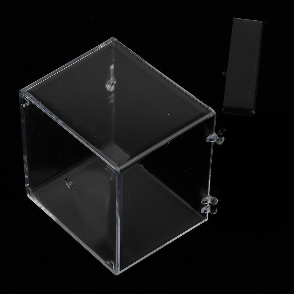 6.5x6.5x7cm Transparent Dustproof Display Case with Balck Base For Rock & Mineral Collection