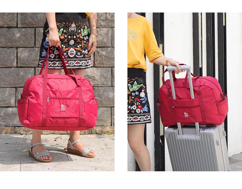 Trendy Waterproof Folding Travel Bag: Large Capacity Trolley Luggage & Fitness Storage