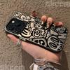 Black Graffiti Design TPU Basic Phone Case For iPhone 15 14 Pro Max 13 12 11 XS X XR 7 8 Plus 16 Shockproof Hard Cover