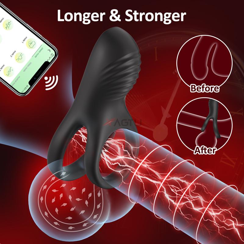 APP Control Vibrating Cock Ring for Men Clitoris Stimulation Ejaculation Delay Penis Ring Adult Supplies Sex Toy for Couples