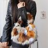 Leopard Print Fuzzy Handbag Women Faux Fur Shoulder Bag Fluffy Purse Furry Tote for Winter Daily Commute Date Shopping