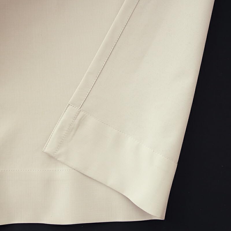 Complete Blackout Light Heat Solid Color 5417 Ivory 100cm Wide X 90cm Set of 2 Energy Cold Energy Improved Heating and Cooling Thick Curtains, 100%