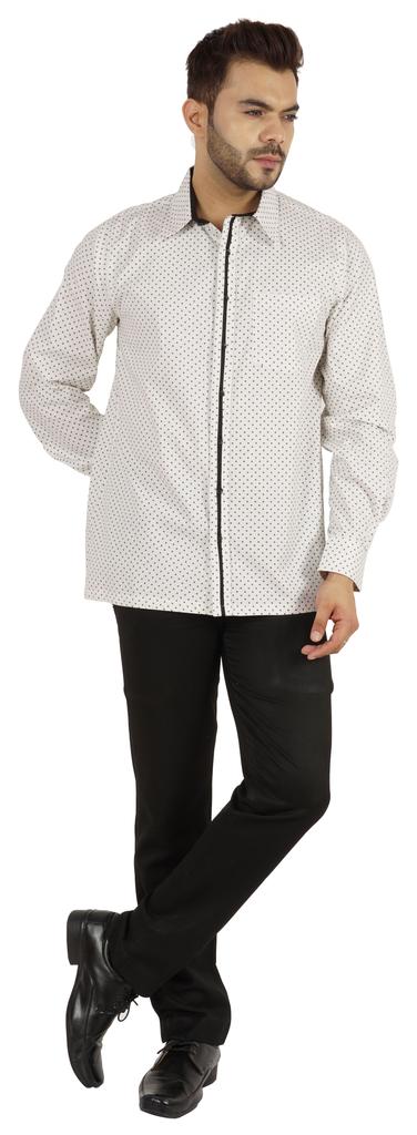 BestMan Printed Shirt For Mens Cotton Office Wear Long Sleeves Button Down Formal