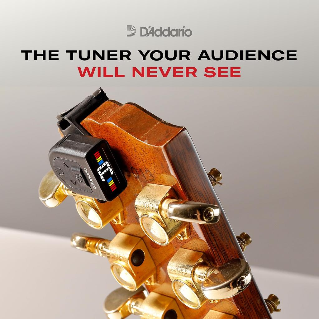 D'Addario Rechargeable Micro Headstock Tuner PW-CT-12RC, Chromatic Type, Full Color Display