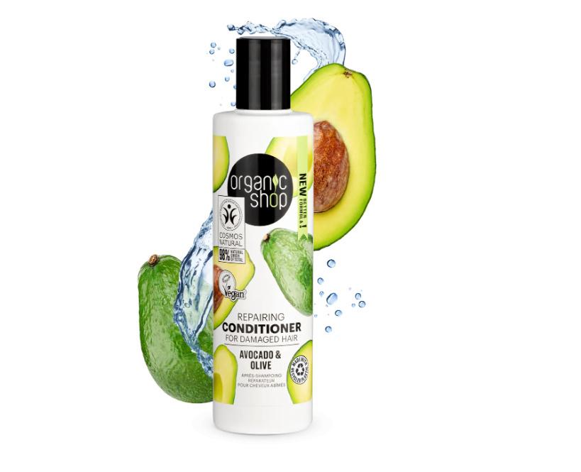 Organik shop odżywka do zniszczonych włosów awokado i oliwka 280ml