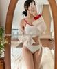 Korean-Style Women's High-Waist Bikini Three-Piece Set - Conservative and Chic Swimwear for Small Chest