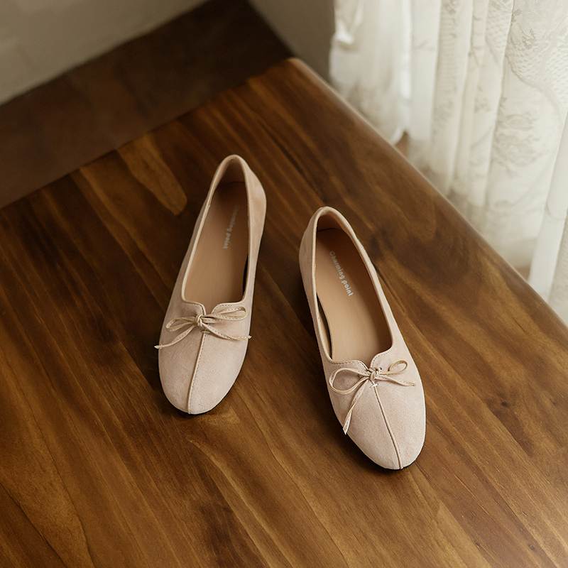 

Krazing Pot Suede Fashion Spring Size 42 41 Low Heels Women Square Toe Shoes Ballet Dance Tassel Fringe Shallow Flats 42 абрикосовий