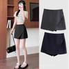 Casual Design-forward Slimming All-match Versatile Grey Skirt-trousers for Women Summer Slimming Versatile Black Sexy Preppy Mini Skirt