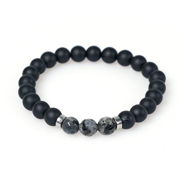 Jbans Classic Jade Cut Point Onyx Bracelet (C1801-Ac412Bk)