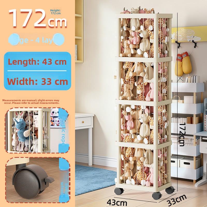 Large Capacity Children's Doll Storage Bucket Toy Organizer Elastic Transparent Basket for Plush Toys And Dolls Home Use