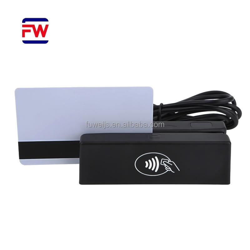 MSR98RF 2-in-1 Magnetic Stripe & RFID 13.56MHz NFC (M1/ISO14443-A/Mifare) Mini Card Reader чёрный