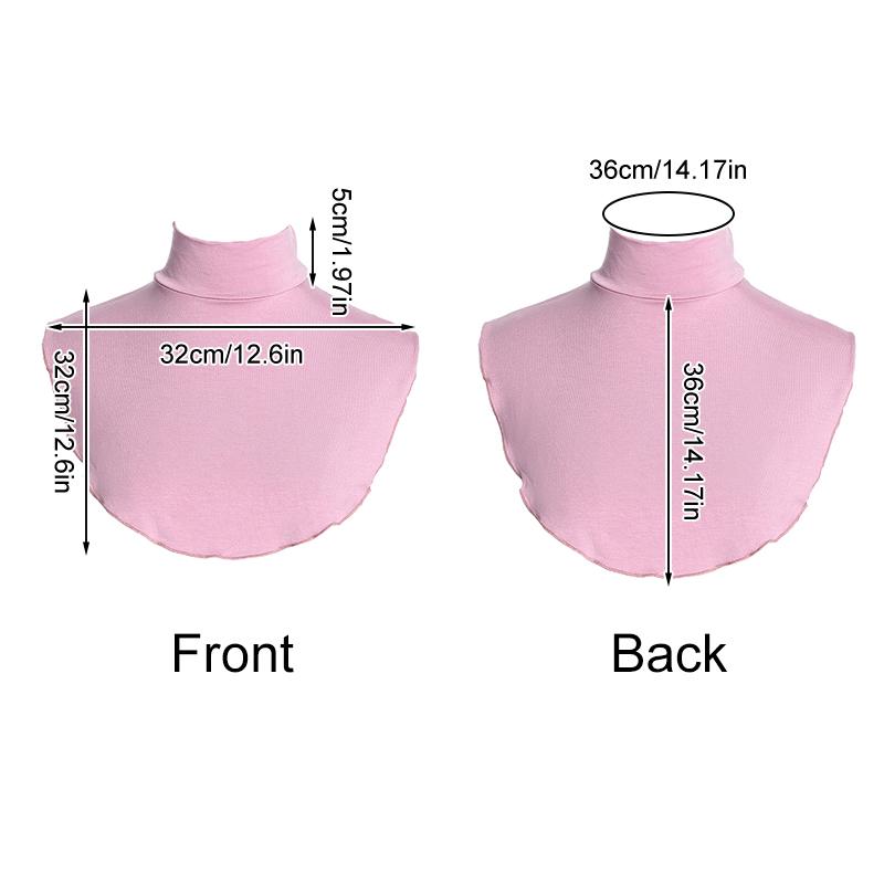 1Pc Turtleneck Womens Neck Warmer Half Top Modal Detachable Solid Color High Neck Cover False Collar