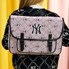 New MLB Polyester With Artificial Leather With Nylon Backpack Shoulder Bag, Crossbody Bag Regular Women's Pink 7ACRMD13N-50PKS