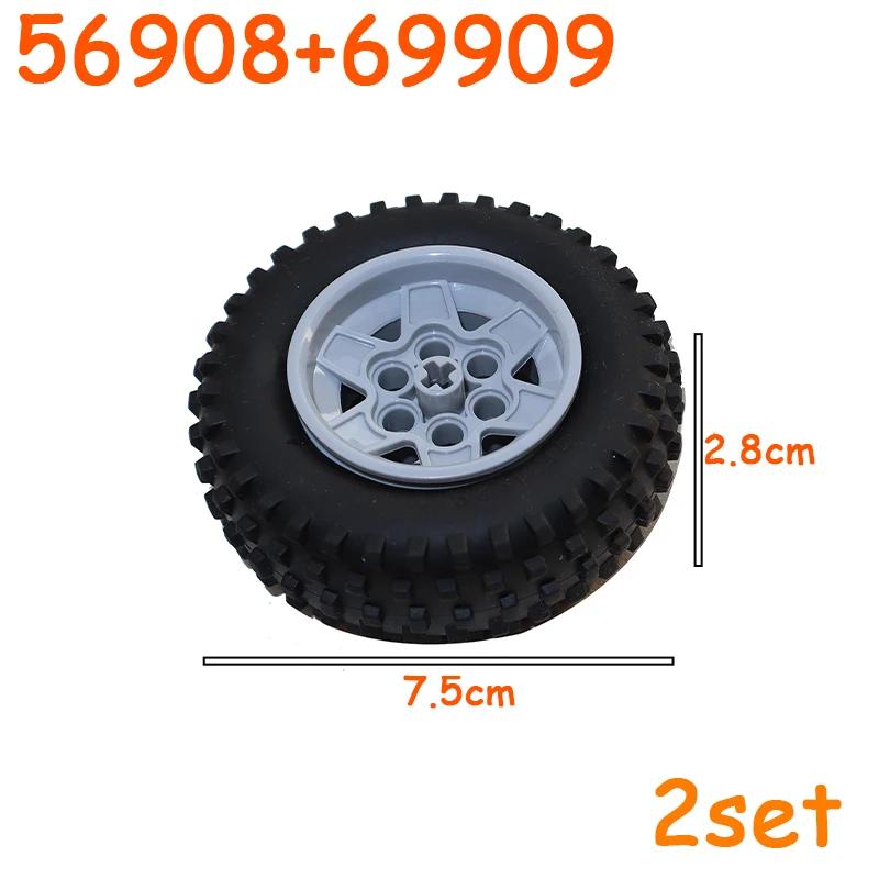 Technical Tire Wheel Car Truck Wheels Hub Bricks MOC Motorcycle Tyre & Rim Building Blocks 56145 44309 86652 3 15038 23798