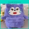 Ugly Cute Fat Cat Plush Bag With Large Capacity Embroidery Design Teen For