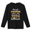 Proud cousin of a class 2024 graduate senior graduation T Shirt vintage Washed Top For Everyday Wear Breathable