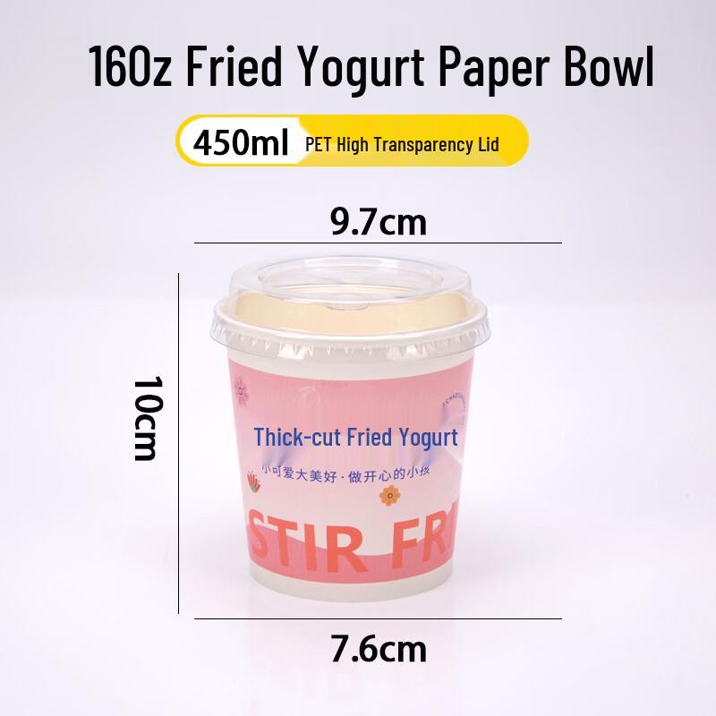 

Handun Disposable Fried Yogurt Paper Bowl with Lid