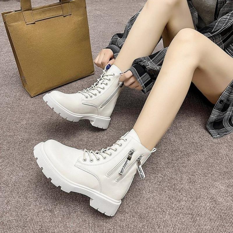 

Ботинки Мартина, Новые женские ботинки, Ботинки на толстой подошве с боковой молнией, Хлопковые ботинки, Короткие ботинки, Женская обувь 40 бежевый