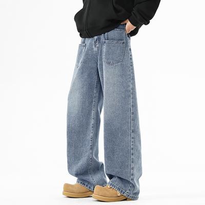 Retro Jeans Heren Lente en Herfst Design Sense Knappe Rechte Losse Casual Broek