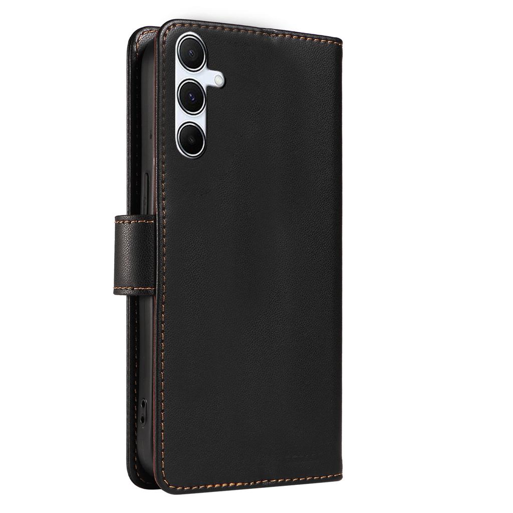 For Samsung Galaxy A36 5G Case RFID Blocking Leather Wallet Flip Phone Cover with Wrist Strap