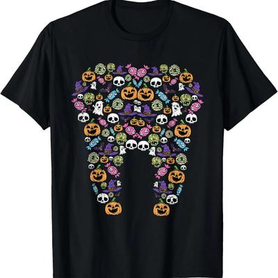 Dents Halloween Motif Costume Dentiste Assistant Dentaire T-Shirt