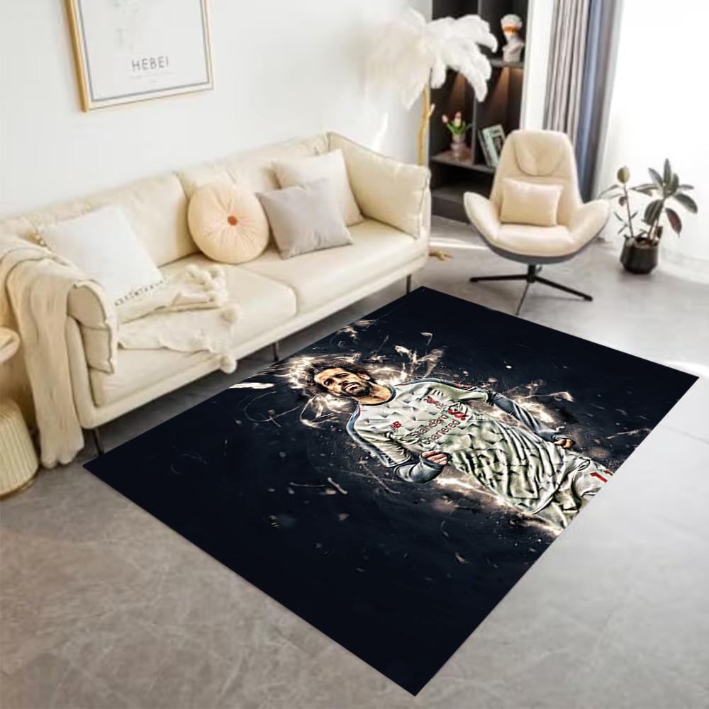 Dynamic Soccer Player Pose Floor Rug Office Rug Perfect for Hallway Dormitory Bedrooms Living Rooms Anti-slip Rug Office home decor Spiritual Gift
