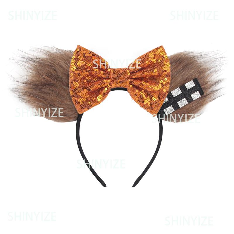 Fashion New Brown Beauty And Beast Mouse Ears Headband 5" Headwear Boys Girls Festival Party Hair Accessories Women Gift