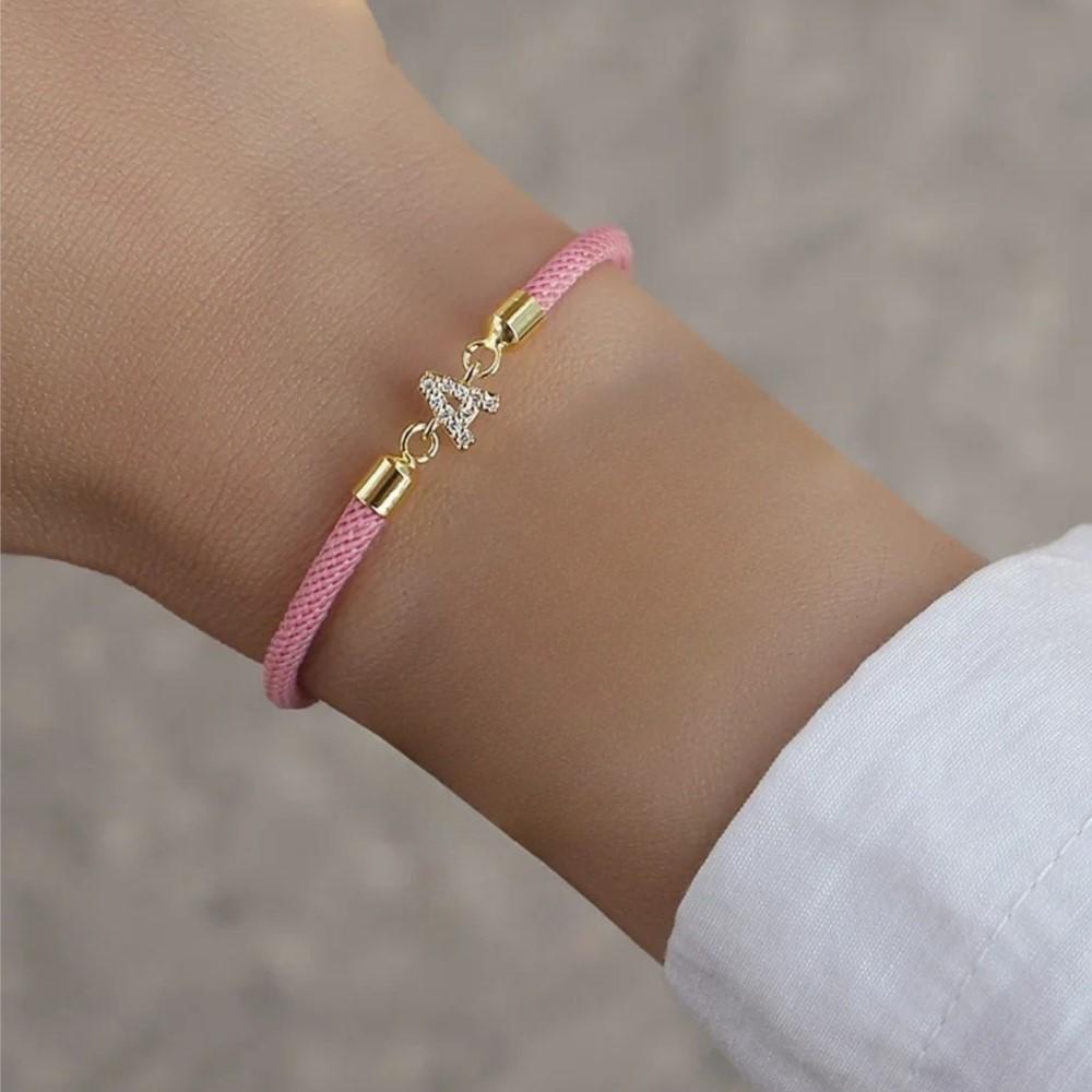 InitIal Heart Charm Letter Link Bracelet for Women Classic Letter A-Z Rope Chain Bracelet for Daily Jewelry Gifts