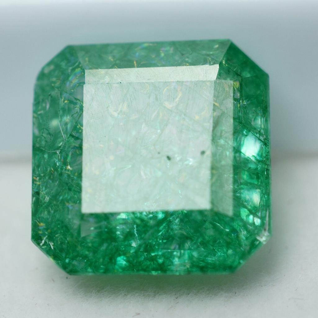 Natural Green Emerald SQUARE Cut 6.50 Ct Colombian Loose Gemstone CERTIFIED.