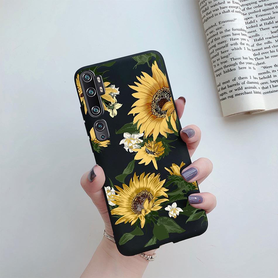 Love Heart Sunflower Case for Xiaomi Mi Note 10 Pro Case Bumper Silicone Back Cover for Xiomi Xiaomi Mi Note 10 Note10 Pro Case