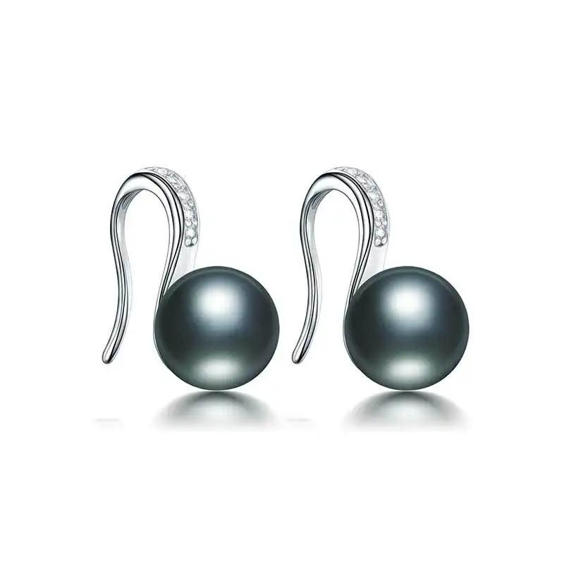 New Fine Grade AAAA Freshwater Pearl Earrings For Women Charm Wedding Party Jewelry Stud Earrings, Top 8-9mm Bread Round Pearls