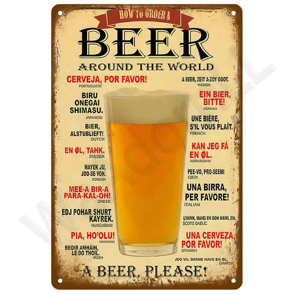 VintageMetalBarSign Metal Signs - Vintage Metal Plates Posters, Retro Wall Art Tin Sign, Bar/Mancave Luxury Home Decor Item