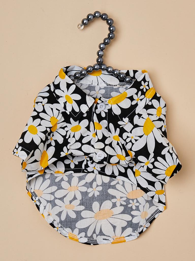 Dog Clothes for Small Dogs Daisy Printed Costume Puppy Shirt Doggie Pet Clothes Soft Apparel Attire