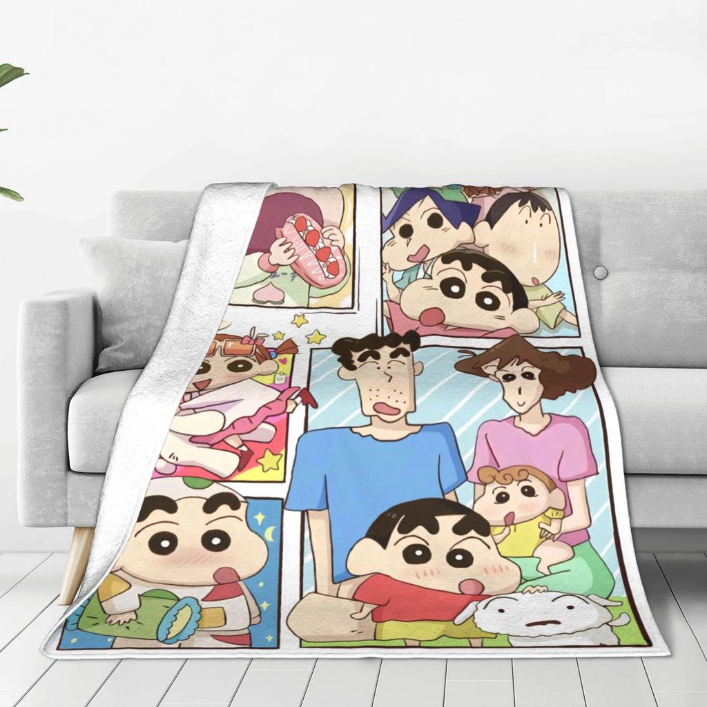 Crayons Shin-chans and Friends Blanket Quality Warm  Throw Blanket Winter Kids Couch Chair Sofa Bed Aesthetic Bedspread