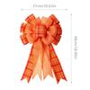 Lagre Orange Fall Bow Buffalo Plaid Bow Christmas Tree Decoration Ornament Handmade Plaid Bowknot New Year Home Decor