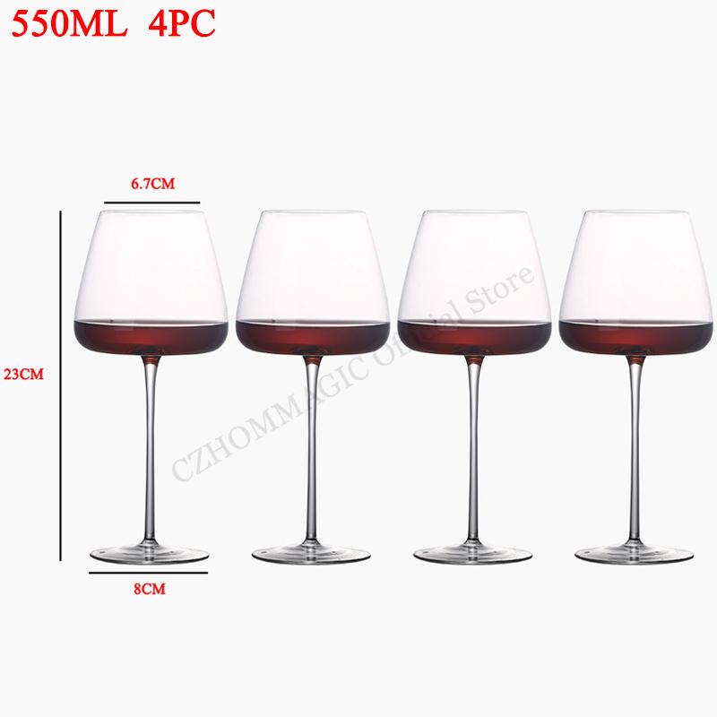 4/2/1Pcs Crystal Goblet Red Wine Glass Cup Kitchen Tool Drinkware Champagne Glasses Bordeaux Burgundy Wedding Square Party Gifts