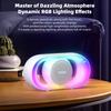 Portable Outdoor Bluetooth 5.3 Speaker RGB Atmosphere Light Shocking Subwoofer Wireless MP3 Music Player Support TF Card USB