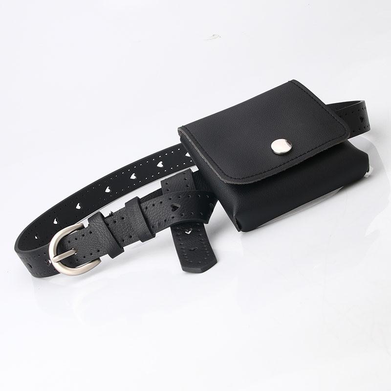 Minimalist Pu Chain Belt Bag With Metal Buckle For Casual And Office Style