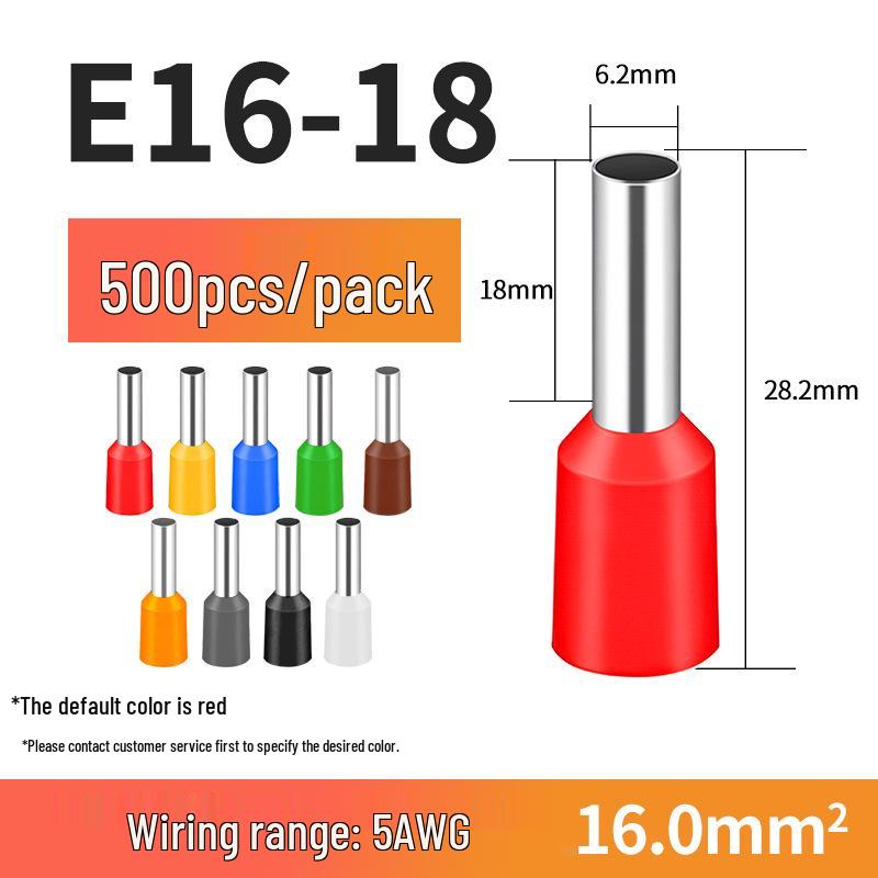 VE Tube-Type Pre-Insulated Terminal E 0308 Cold-Pressed Pin Terminal