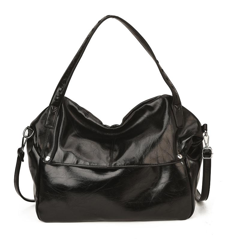 Glossy Faux Leather Hobo Bag Women Fashion Shoulder Bag With Adjustable Strap Soft Texture Handbag Everyday Use