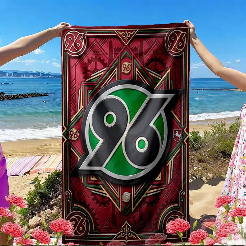 Hannover 96 Football Print Beach Towel, Versatile Lightweight Absorbent Beach Towel for Pool Surf Yoga Bathroom, Perfect Birthday Holiday Gift