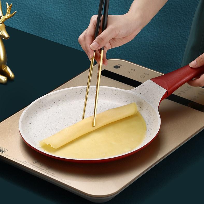 Pancake Flat Bottomed Pan, Household Rice Stone Non Stick Pan, Multifunctional Fried Egg, Thousand Layer Pancake Pan