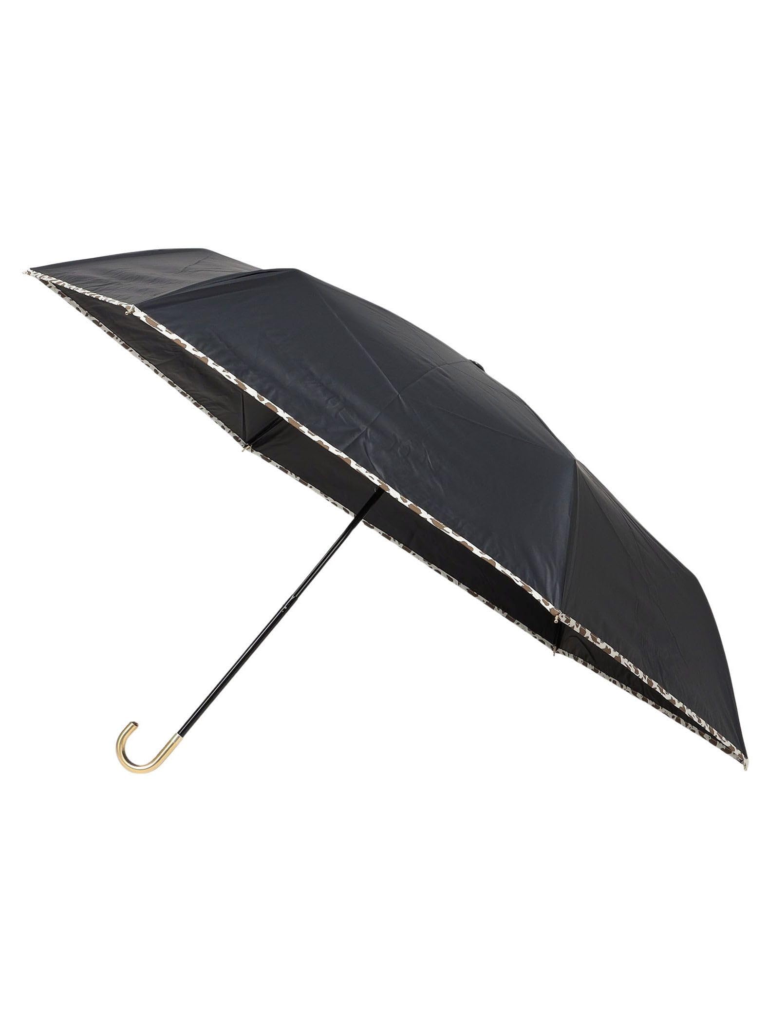 

Ships Any UV Protection Leopard Print Folding Umbrella Black One Size Wpc. (720200025) чёрный