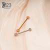 5Pc 16G/18G G23 Titanium Industrial Barbell Cartilage Earring Long Ear Stud Helix Tragus Piercing Retainer Body Zircon